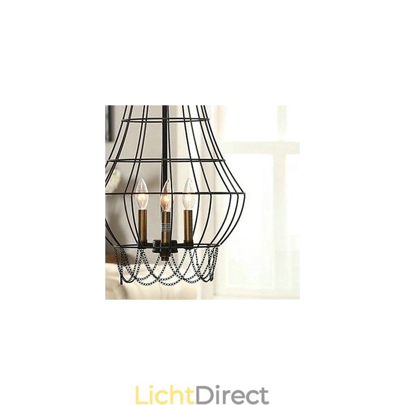 Hanglamp van metaal in landelijke mini-stijl