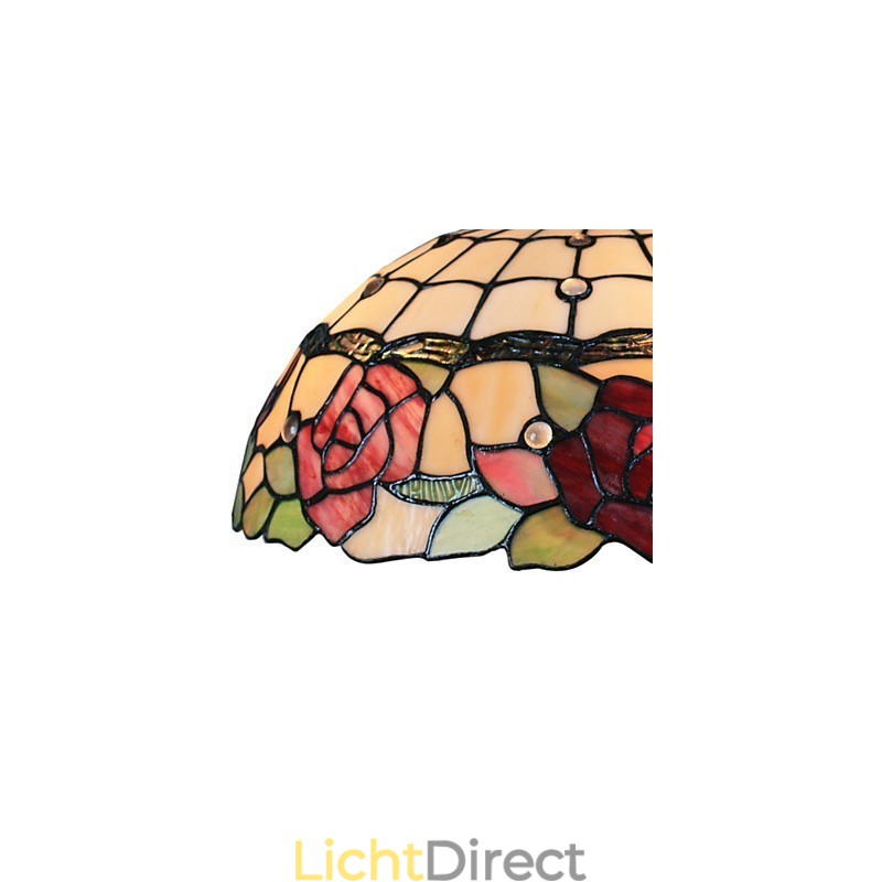 Hanglamp met 2 lampen in rozenpatroon kap