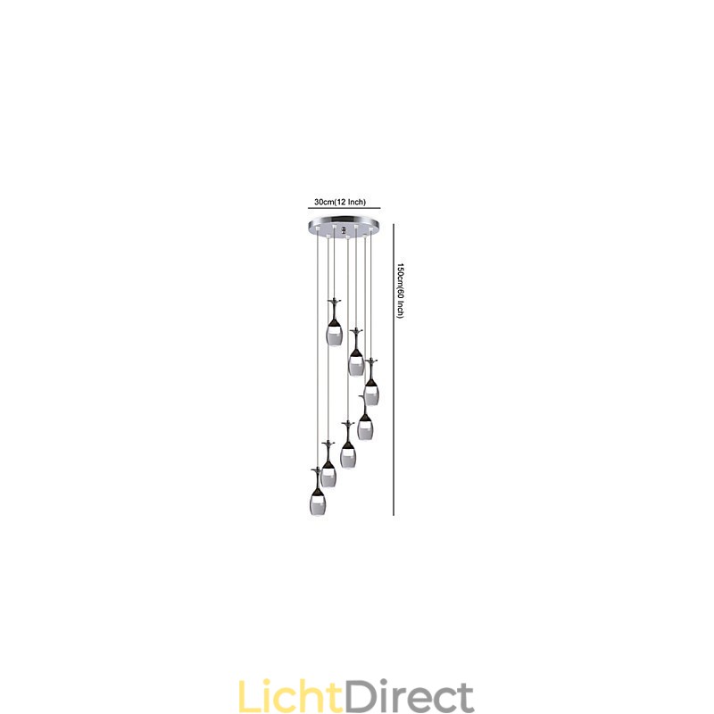 Moderne hanglamp 7 lampen Geïntegreerde lampen inbegrepen Trapverlichting