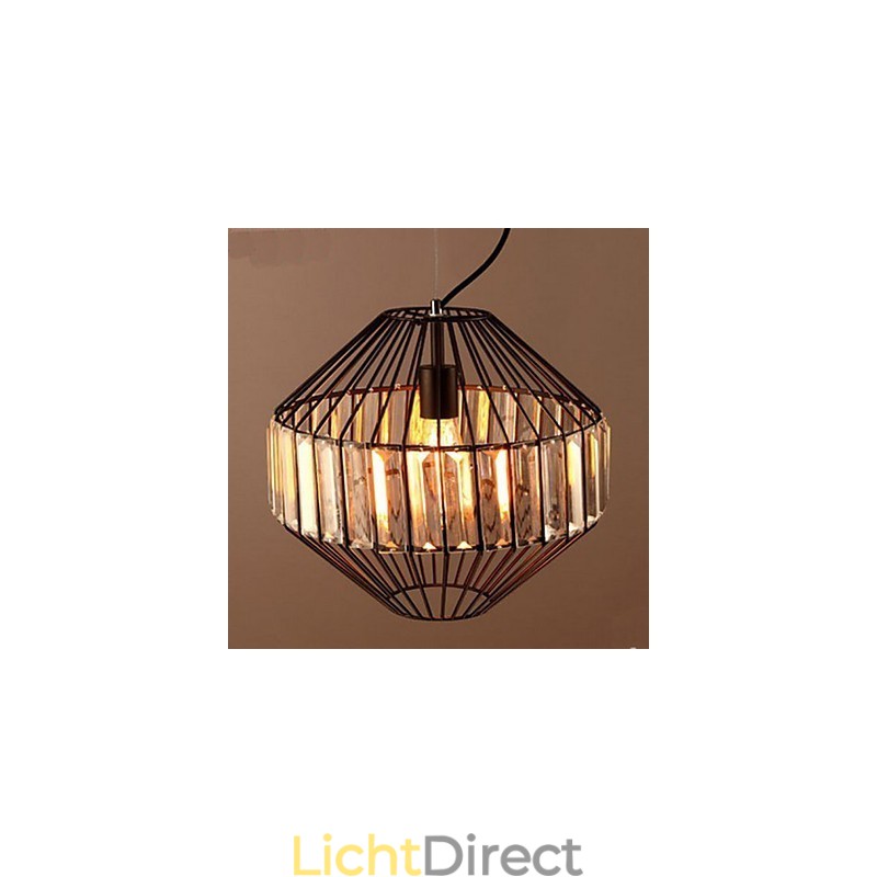 Vintage smeedijzeren vogelkooi kristallen kroonluchter kroonluchter