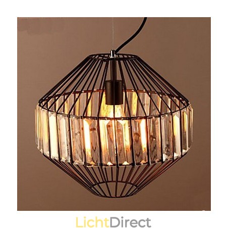 Vintage smeedijzeren vogelkooi kristallen kroonluchter kroonluchter