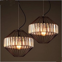 Vintage smeedijzeren vogelkooi kristallen kroonluchter kroonluchter