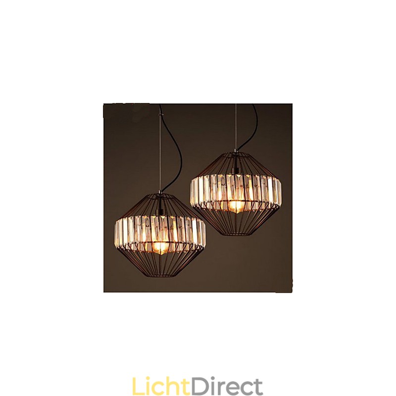 Vintage smeedijzeren vogelkooi kristallen kroonluchter kroonluchter