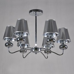 Vintage kroonluchter 6-lichts klassieke stoffen metalen schilderij