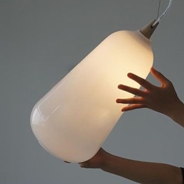 Melkwitte glazen fles Hanglamp Natuurlijke Curve