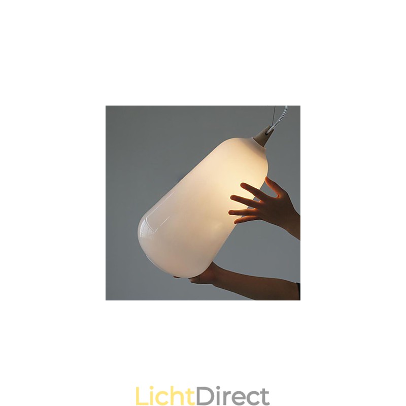 Melkwitte glazen fles Hanglamp Natuurlijke Curve