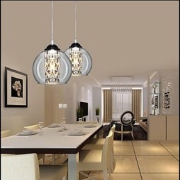 Glazen bol hanglamp drie
