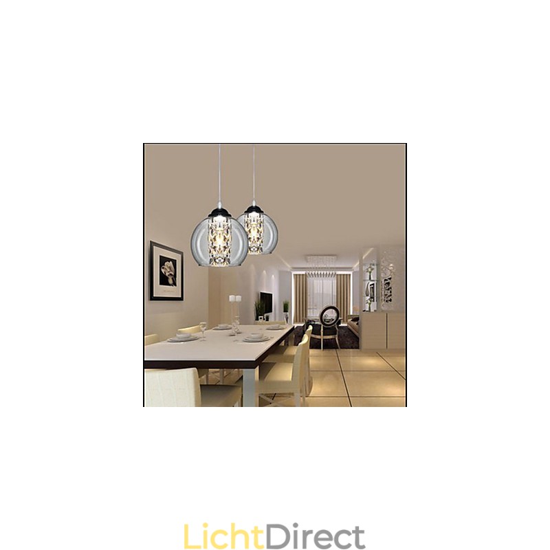 Glazen bol hanglamp drie