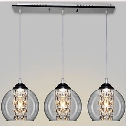Glazen bol hanglamp drie