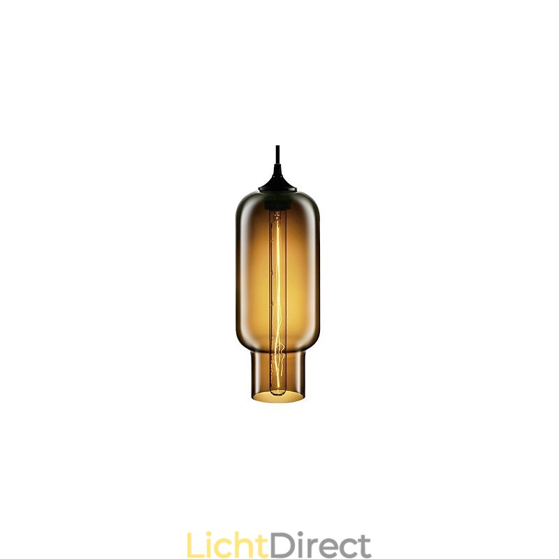 70W moderne glazen hanglamp in bruin bubbeldesign