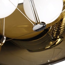 Italiaanse stijl moderne schilderachtige 3-lichts hanglamp met zwarte transparante kap