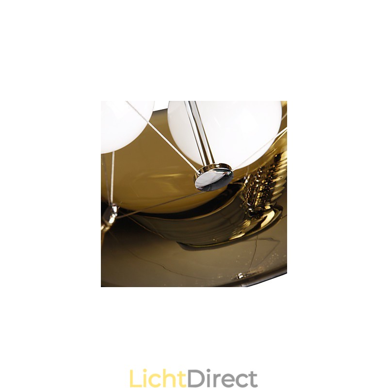 Italiaanse stijl moderne schilderachtige 3-lichts hanglamp met zwarte transparante kap