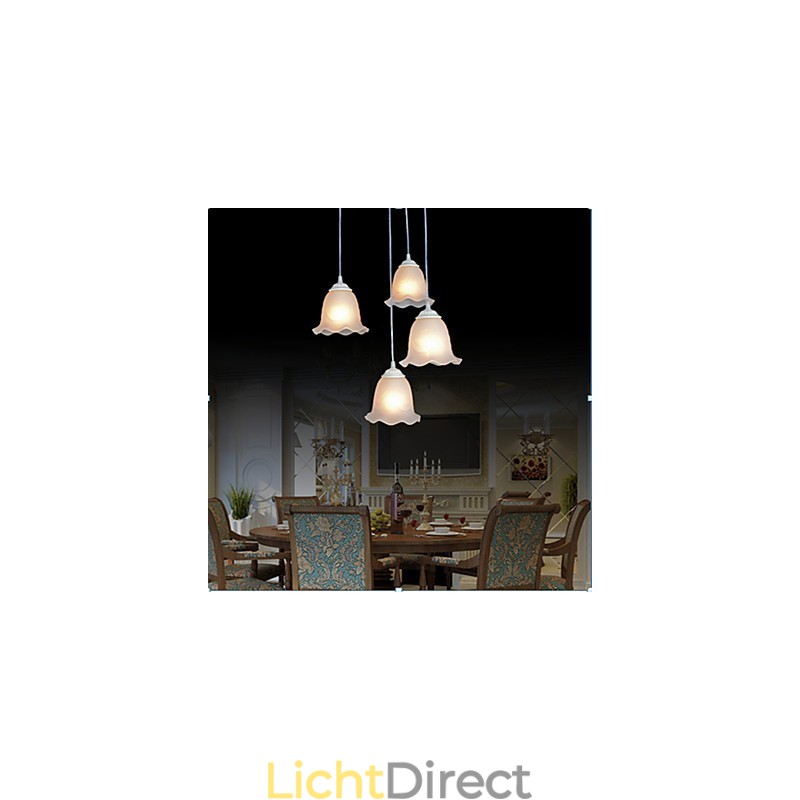 Hanglamp Vier Lichten Wit Europees Retro Klassiek