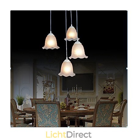 Hanglamp Vier Lichten Wit Europees Retro Klassiek Hanglamp Vier Lichten Wit Europees Retro Klassiek