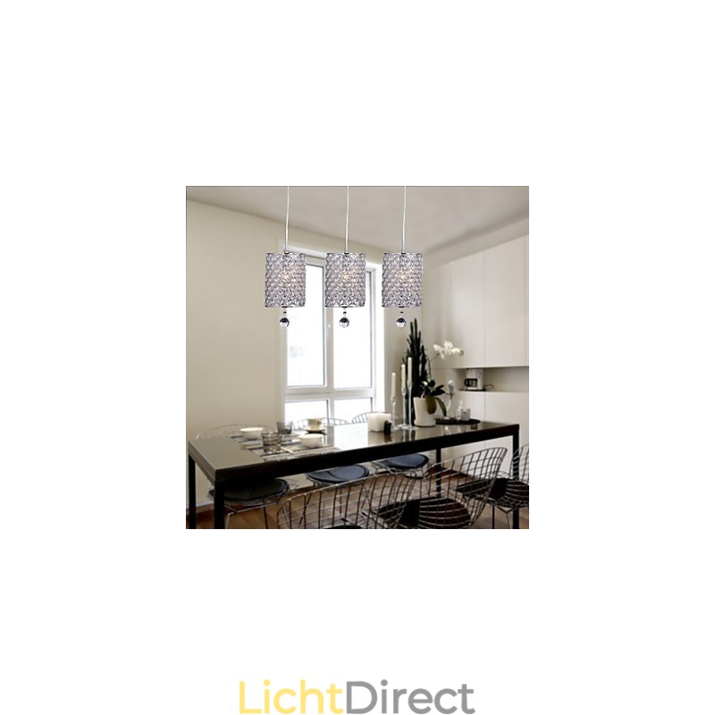 Moderne eigentijdse kristallen chromen metalen hanglamp