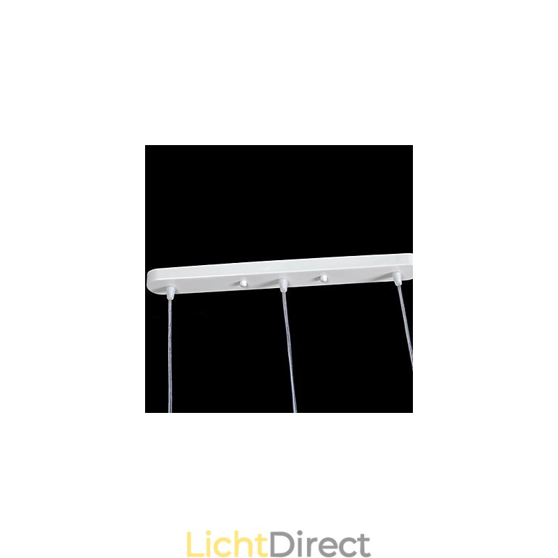 Witte hanglamp met drie lampen, patroon, glazen kap, handverguld, Europees retro klassiek