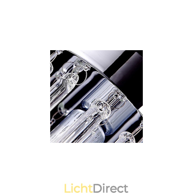 Moderne hanglamp met 3 lampen en glazen staaf