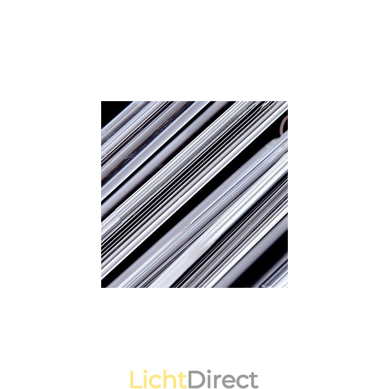Moderne hanglamp met 3 lampen en glazen staaf