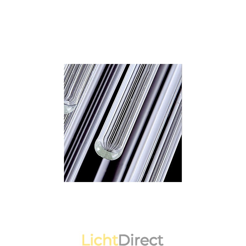 Moderne hanglamp met 3 lampen en glazen staaf