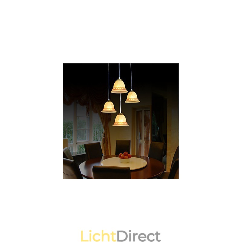 Hanglamp Vier Lichten Brons Europees Retro Klassiek