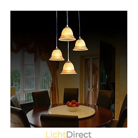 Hanglamp Vier Lichten Brons Europees Retro Klassiek Hanglamp Vier Lichten Brons Europees Retro Klassiek