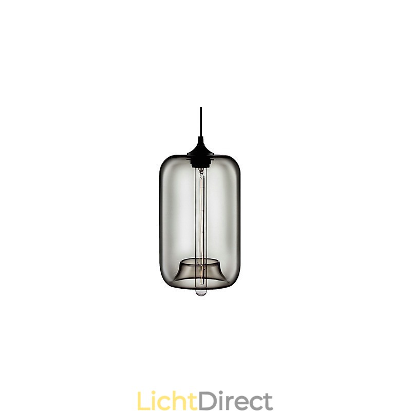 70W Transparante Glazen Hanglamp in Zwart Bubbelontwerp