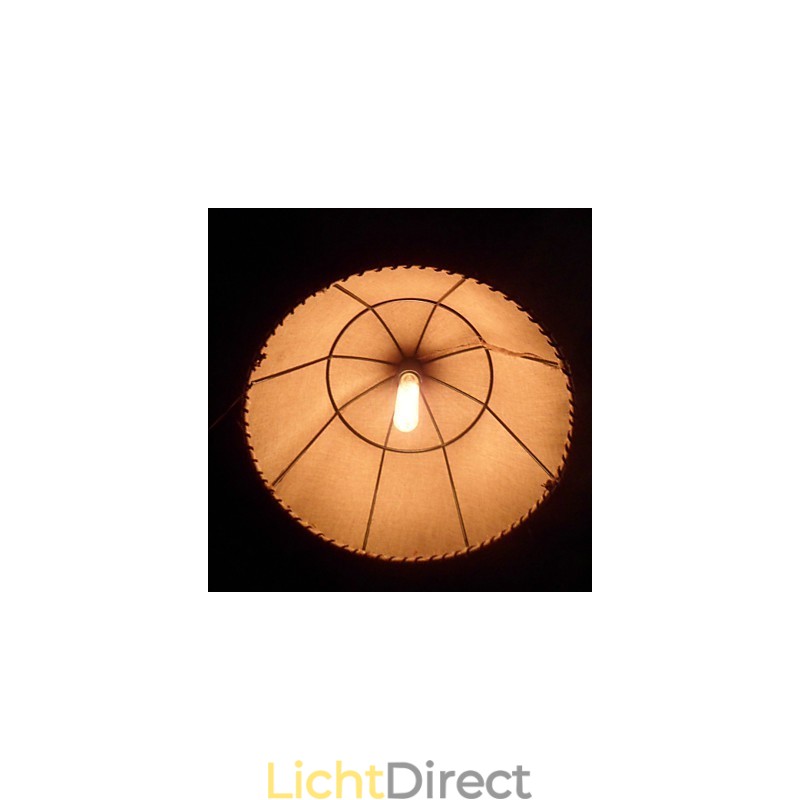 Retro hanglamp met 1 lamp in stoffen kap in Noord-Amerikaanse stijl