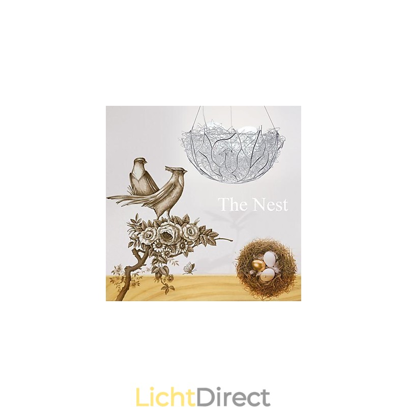 Moderne, eigentijdse zilveren metalen hanglamp
