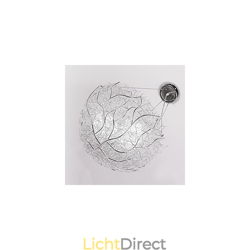 Moderne, eigentijdse zilveren metalen hanglamp