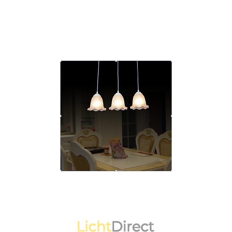 Hanglamp Drie Lampen Wit Europees Retro Klassiek