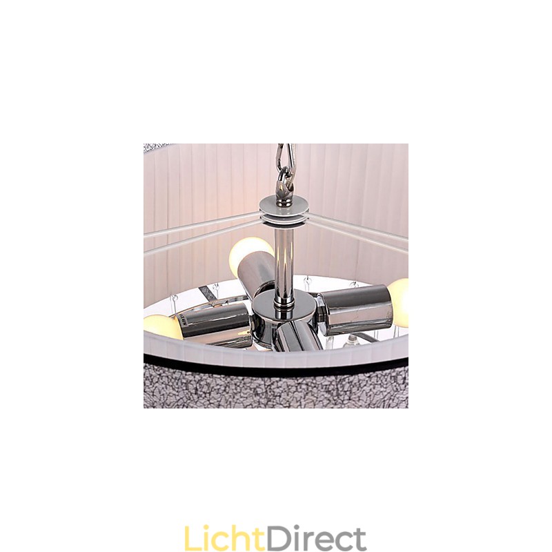 Moderne kristallen hanglamp met 4 lampen en zwarte kap