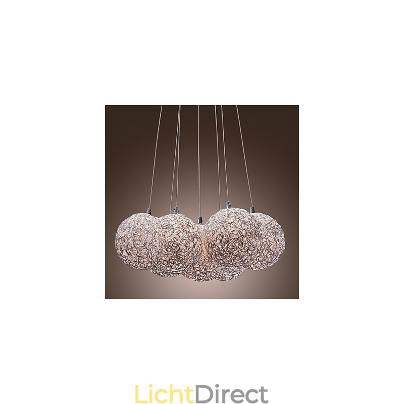 Moderne aluminium hanglamp met 7 lampen