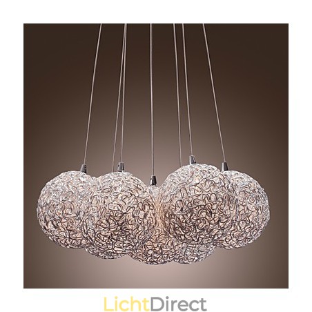 Moderne aluminium hanglamp met 7 lampen Moderne aluminium hanglamp met 7 lampen