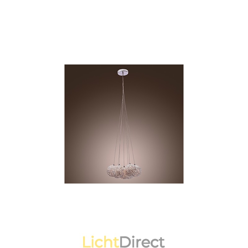 Moderne aluminium hanglamp met 7 lampen