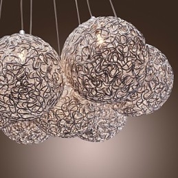 Moderne aluminium hanglamp met 7 lampen