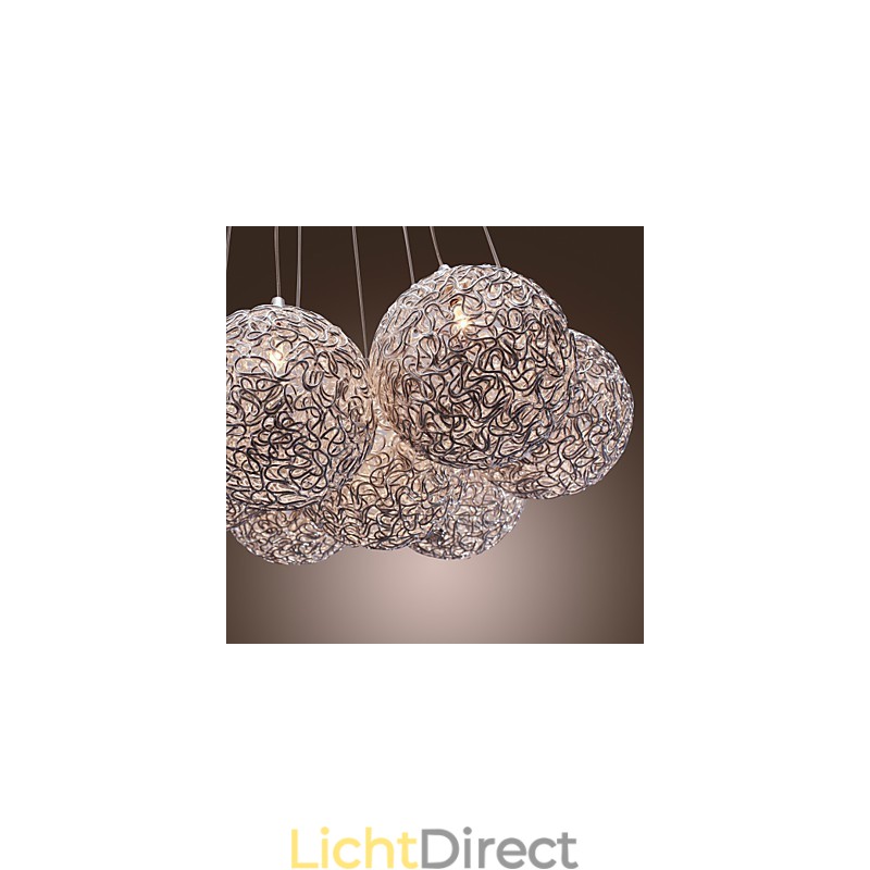 Moderne aluminium hanglamp met 7 lampen