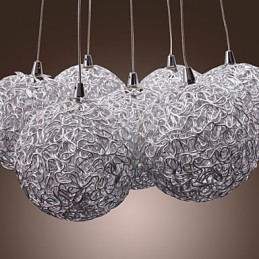Moderne aluminium hanglamp met 7 lampen