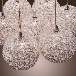 Moderne aluminium hanglamp met 7 lampen