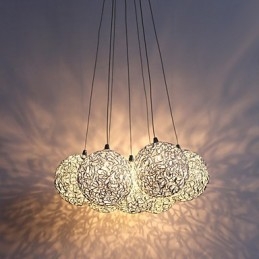Moderne aluminium hanglamp met 7 lampen