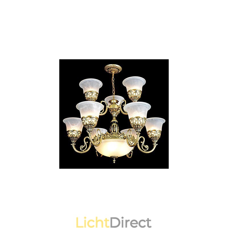 Traditionele klassieke vintage retro bronzen metalen kroonluchter