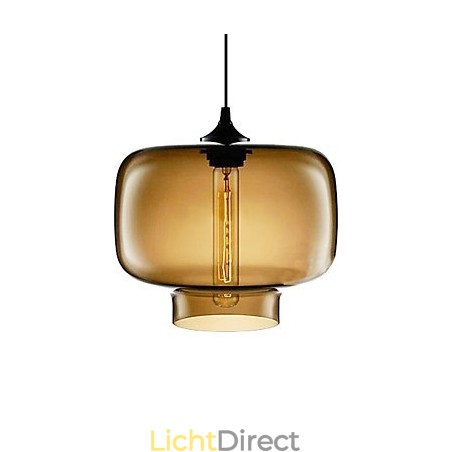 70W moderne glazen hanglamp in bruin transparant flesontwerp 70W moderne glazen hanglamp in bruin transparant flesontwerp