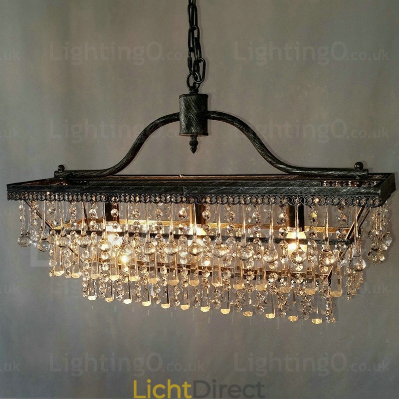 3-laags rechthoekige traditionele klassieke kristallen metalen kroonluchter voor