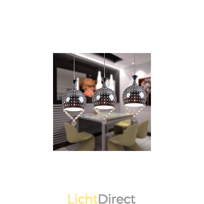 3 Hoofden Hanglamp Kristal Modern Hedendaags Metaal