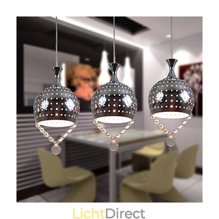 3 Hoofden Hanglamp Kristal Modern Hedendaags Metaal