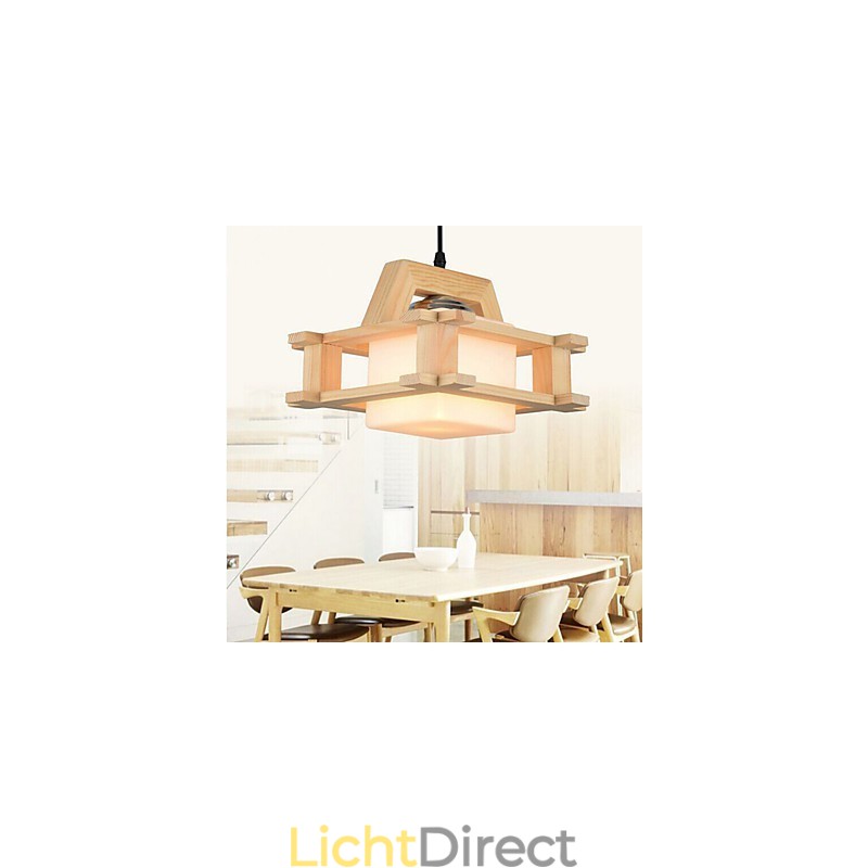 Massief houten lamp