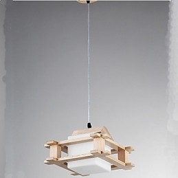 Massief houten lamp
