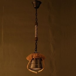 Amerikaanse Country Retro Hennep Keramiek lamp