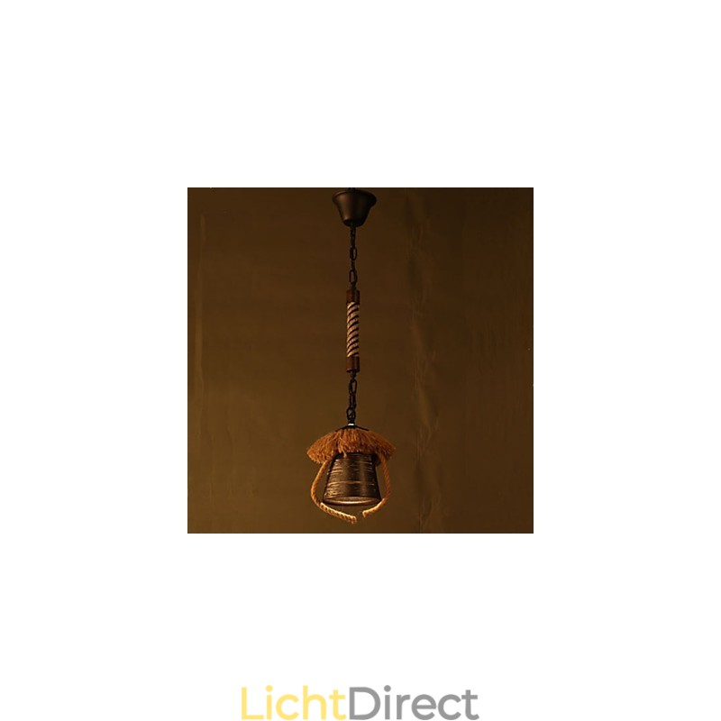 Amerikaanse Country Retro Hennep Keramiek lamp