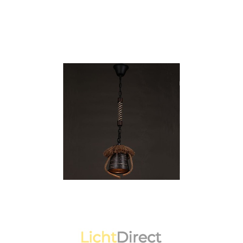 Amerikaanse Country Retro Hennep Keramiek lamp
