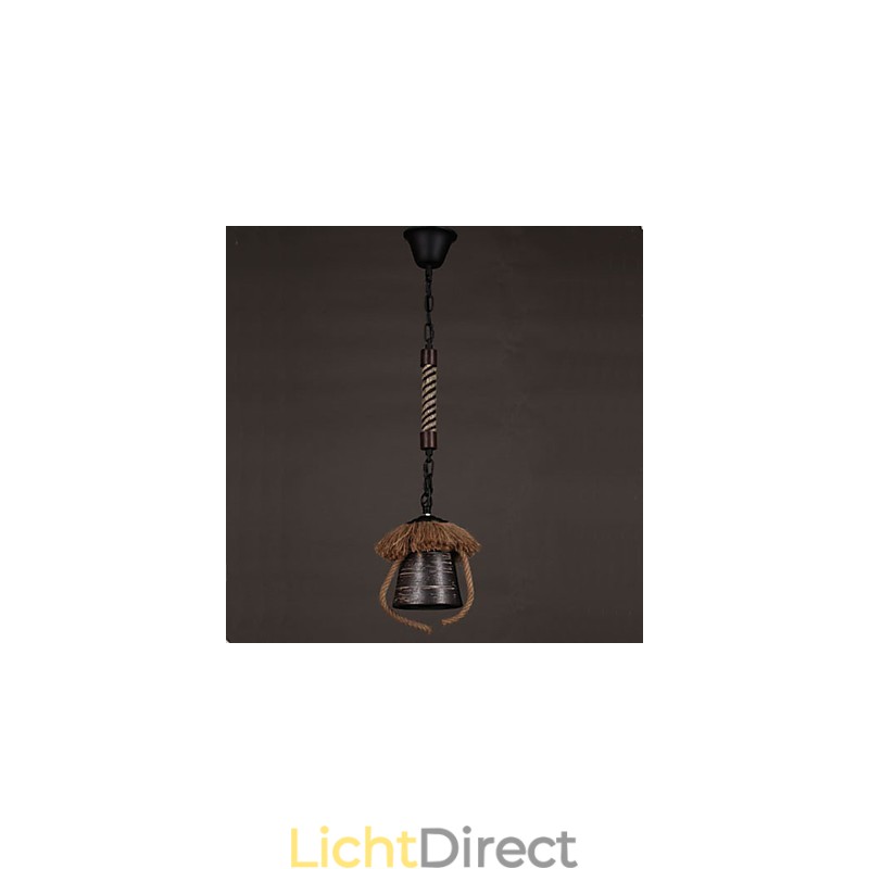 Amerikaanse Country Retro Hennep Keramiek lamp
